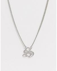 ASOS – farbene Halskette mit Initiale "S" - Mettallic