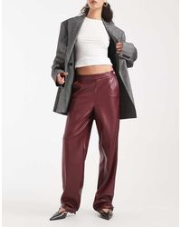 ONLY - High Waist Faux Leather Straight Pants - Lyst