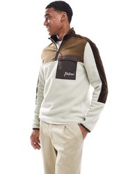 ASOS - Oversized Quarter Zip Fleece Sweatshirt With Colour Block - Lyst