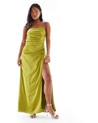 TFNC London - – bridesmaid – trägerloses brautjungfern-maxikleid aus satin - Lyst