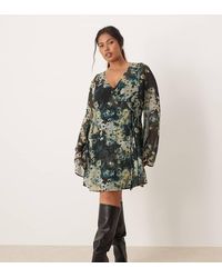 ASOS - Asos Design Curve Wrap Mini Dress With Ties - Lyst