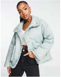 Urban Revivo - Quilted Jacket With Faux Fur Trim - Lyst