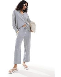 Stradivarius - Seersucker Pull On Trouser Co-Ord - Lyst