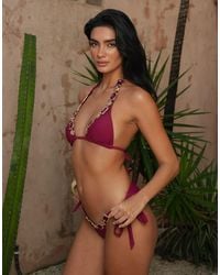 Moda Minx - X Zoe Servini Tie Side Bikini Bottom With Jewel Trim - Lyst