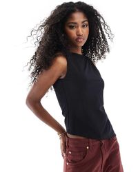 ASOS - Top Con Scollo A Barchetta E Spalline Attorcigliate - Lyst