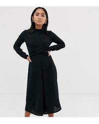 Boohoo Combinaison jupe-culotte effet torsadé sur le devant - Noir