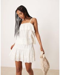ASOS - Cotton Babydoll Lace Trim Cami Top - Lyst