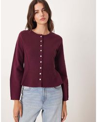 Nobody's Child - Crew Neck Peplum Waist Cardigan - Lyst