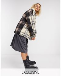 Collusion Unisex - Gewatteerd Jack Met Ruiten - Wit