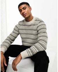 Only & Sons - – mehrfarbiger pullover mit struktur und rundhalsausschnitt - Lyst