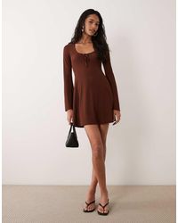 Miss Selfridge - Flippy Tie Scoop Neck Mini Dress - Lyst