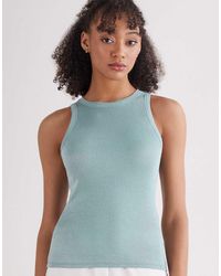Intimissimi - Ribbed Lamé Cotton Vest Top - Lyst