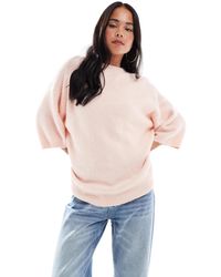 ASOS - Knitted Crew Neck Fluffy T Shirt Jumper - Lyst