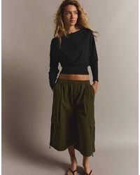 Bershka - Asymmetric Neck Long-Sleeved T-Shirt - Lyst