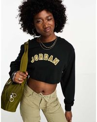 Nike - Flight Club Logo Graphic Long Sleeve Crop Top - Lyst