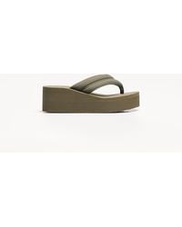 Bershka - Quilted Platform Sandals - Lyst