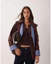 Abercrombie & Fitch - A Line Cropped Trench Coat With Scarf Detail - Lyst