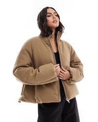 ASOS - Knit Collar Clean Puffer Jacket - Lyst