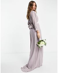 TFNC London - Bridesmaid Long Sleeve Maxi Dress With Bow Back - Lyst
