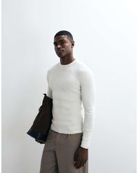 ASOS - Essentials Micro Rib Muscle Fit Lightweight Knit Sweater - Lyst