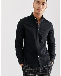 ASOS Stretch Slim Denim Shirt - Black