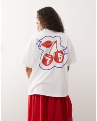 Collusion - Oversized T-Shirt Met Grote Print Op De Achterkant - Lyst