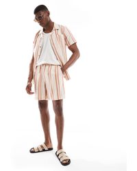 New Look - Linen Look Stripe Shorts Set - Lyst