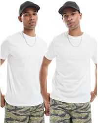 ASOS - Essentials 2 Pack Regular Fit T-shirts - Lyst