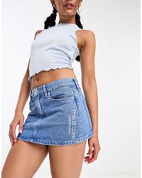 Calvin Klein - Pride - Micro Mini-rok Van Denim - Lyst