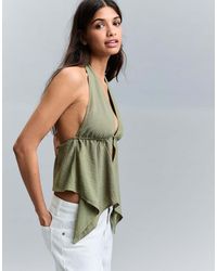 Bershka - Halter Neck Tie Top - Lyst