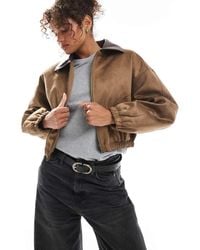 ASOS - Faux Suede Bomber Jacket - Lyst
