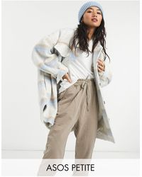 ASOS Asos Design Petite - Geborsteld Geruit Jack - Blauw