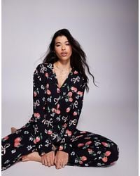 Kaiia - – mix and match – exklusives cropped pyjama-oberteil - Lyst
