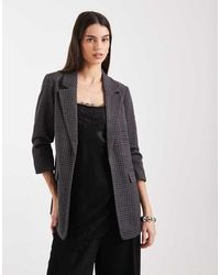Vero Moda - Oversized Texture Ruched Sleeve Blazer - Lyst