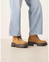 ASOS - Arlo Chunky Desert Boot With Borg Collar - Lyst