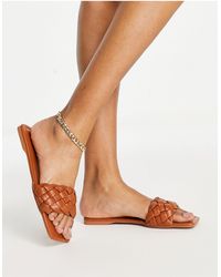 Truffle Collection Quilted Ballet Flats With Square Toes in Blue 
