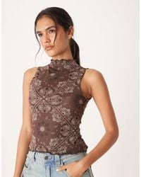 ASOS - Mesh Lettuce Hem Tank Top - Lyst