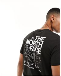 The North Face - Camiseta negra con estampado en la espalda mountain outline - Lyst