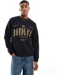 Jack & Jones - Oversize Sweatshirt With Bordeau Print - Lyst