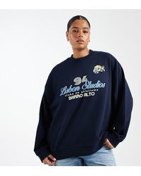 ASOS - Asos Design Curve Oversized Sweatshirt With Lisbon Studios Athletic Graphic - Lyst