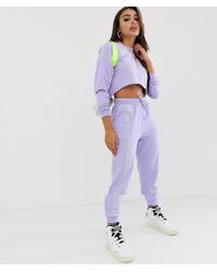 ASOS Survêtement ultra court à surpiqûres contrastantes - Violet