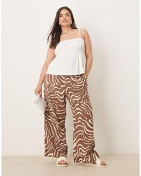 ASOS - Curve Cheesecloth Pull On Trousers With Raw Edge Detail - Lyst