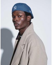 KTZ - X Asos Exclusive Ny Yankees Logo Denim Flat Cap - Lyst