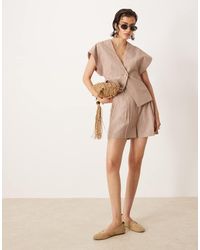 ASOS - Tailored A-line Shorts With Linen - Lyst