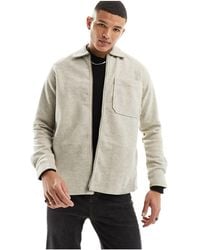 Only & Sons - Faux Wool Fleece Zip Overshirt Jacket - Lyst