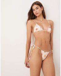 Wild Lovers - Cali Dreams Floral Print Tieside Bikini Bottom - Lyst
