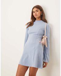 ASOS - Supersoft Grown On Neck Fit And Flare Mini Dress - Lyst