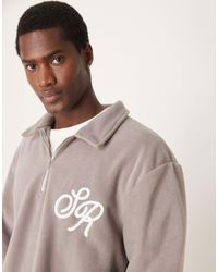 ASOS - Oversized Dropped Shoulder Boxy Polo Jumper With Embroidery - Lyst