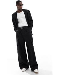ASOS - Extreme Wide Cargo Suit Trouser - Lyst