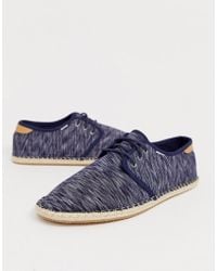 Alpargatas Azul En Cambray De Cordones D2E9HWIY